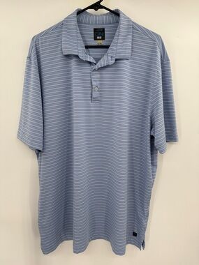 Blue Striped Polo Shirt - Men's Casual Golf Polo